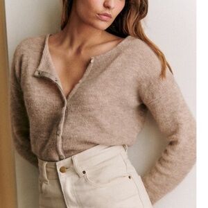 Sézane Gaspard Cardigan - Light Beige - Size XS